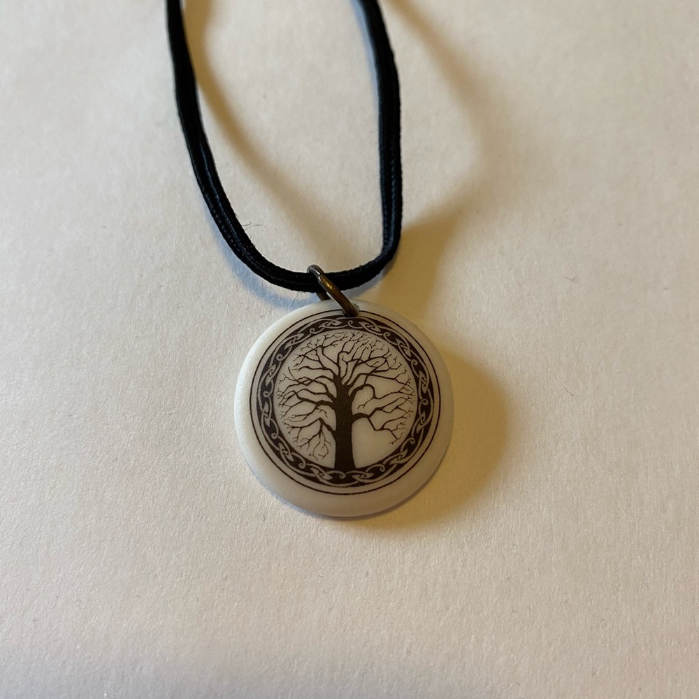 Porcelain Sacred Tree Pendant